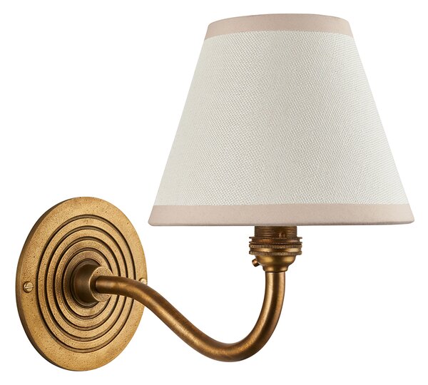 Target Wall Light in Antique Brass and 16cm White Shade