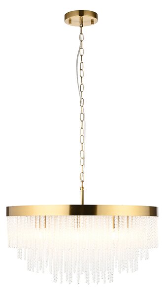 Falline Grand 9Lt Pendant in Brushed Aged Brass