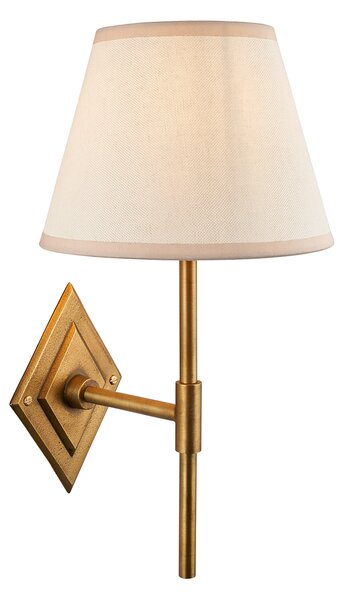 Annika Wall Light in Antique Brass and White 20cm Shade