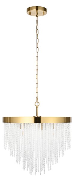 Falline 5Lt Pendant in Brushed Aged Brass