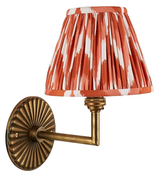 Sinclair Wall Light in Antique Brass and Zigzag 16cm Apricot Shade