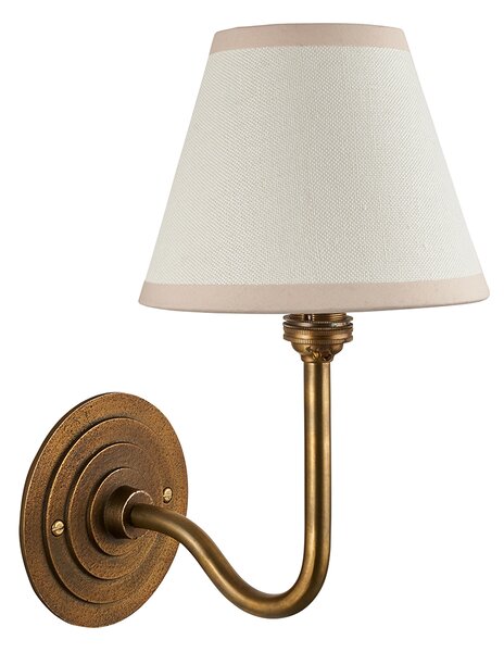 Nicolette Wall Light in Antique Brass and 16cm Shade in White