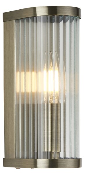 Richmond Wall Light in Antique Brass and Ribbed Glass
