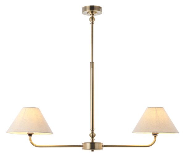 Sylvia 2Lt Linear Pendant in Antique Brass