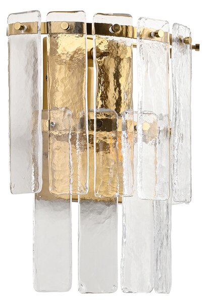 Cynthia Wall Light in Brushed Aged Brass and Textured Glass