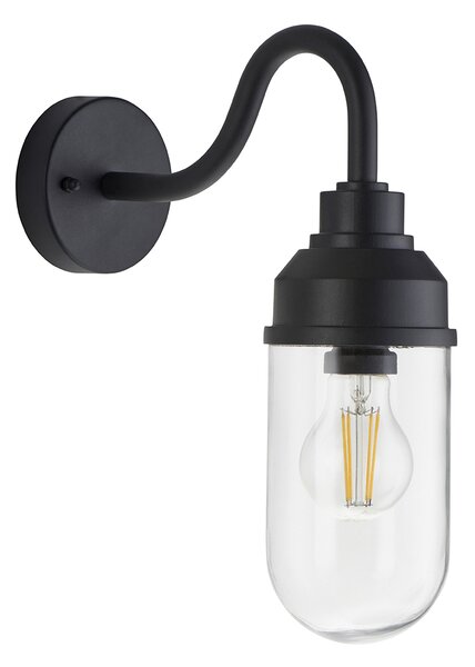 Madson Wall Light in Textured Black and Glass