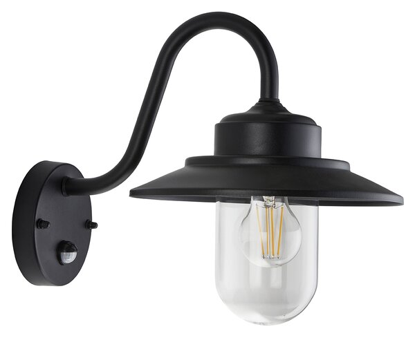 Grady Pir Wall Light in Matt Black and Glass
