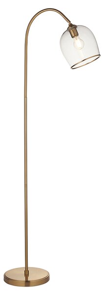 Crocus Floor Light in Brushed Aged Brass and Glass