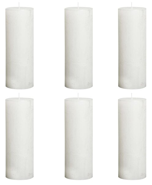 Bolsius Rustic Pillar Candles 6 pcs 190x68 mm White