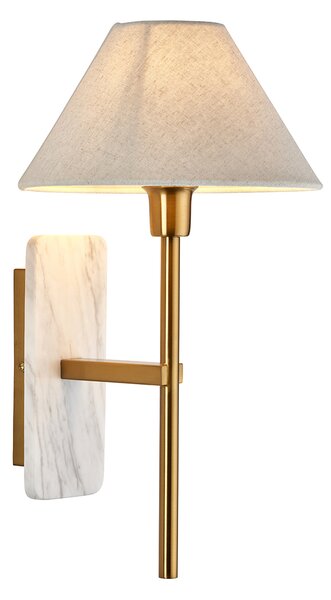 Danica Wall Light in White Marble and Brass