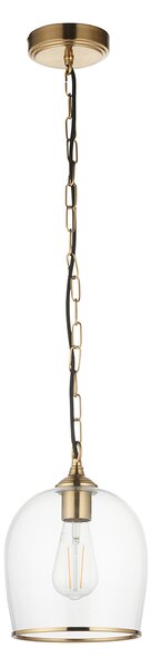 Crocus Pendant in Brushed Aged Brass and Glass