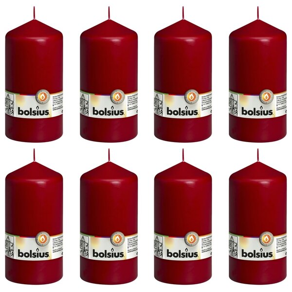 Bolsius Pillar Candles 8 pcs 150x78 cm Wine Red