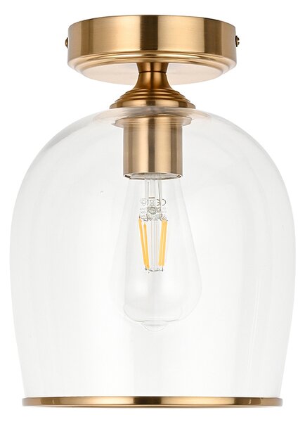 Crocus Flush in Brushed Aged Brass and Glass