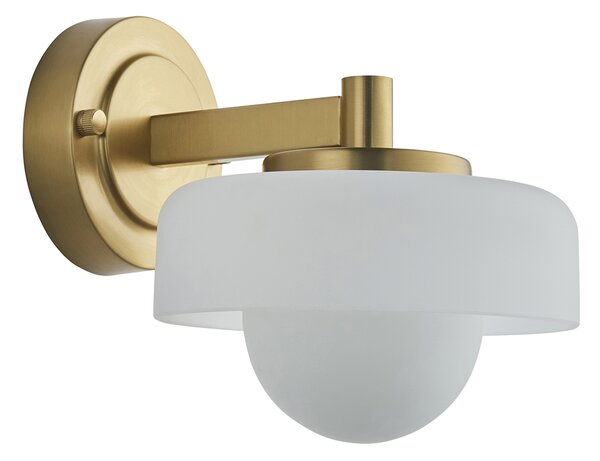 Ingrid Wall Light in Brushed Aged Brass With Frosted and Opal Glass