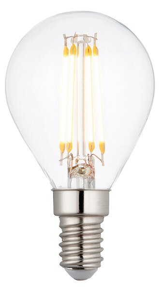 Ultra Efficient Class A E14 Led Filament Golf Non-Dimmable in Glass and Bright Nickel