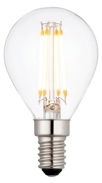 E14 Led Filament Golf Non-Dimmable in Glass and Bright Nickel