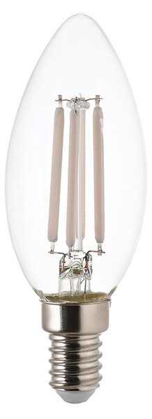 White Filament E14 Led Candle Non-Dimmable in Glass and Bright Nickel