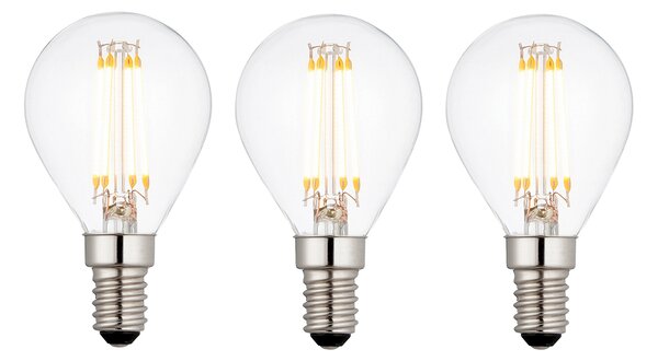 E14 Led Filament Golf - 3 Pack in Glass