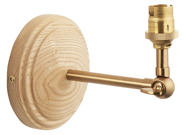 Timbal Wing Wall Fitting in Ash Wood and Brushed Aged Brass