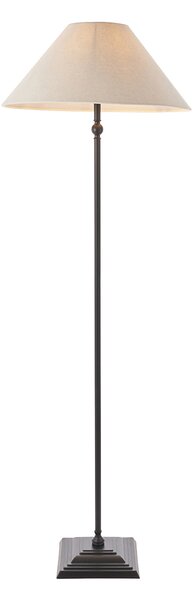 Sylvia Floor in Matt Black and Natural Faux Linen