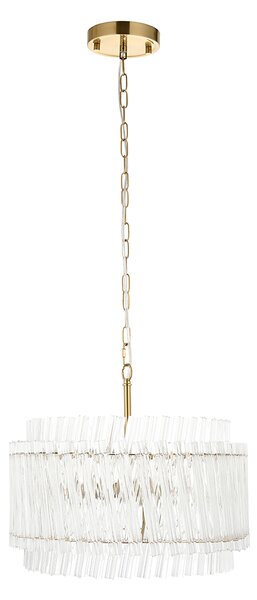 Josephine Brushed Brass and Glass 3lt Pendant