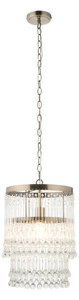 Elvira Pendant in Antique Brass and Crystal Glass