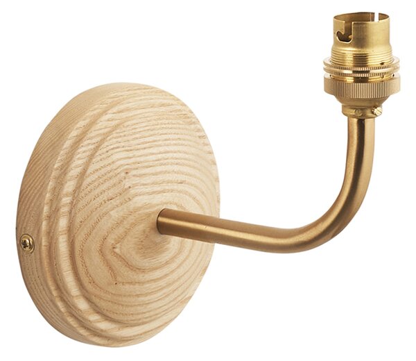 Timbal Arc Wall Fitting in Ash Wood and Brushed Aged Brass