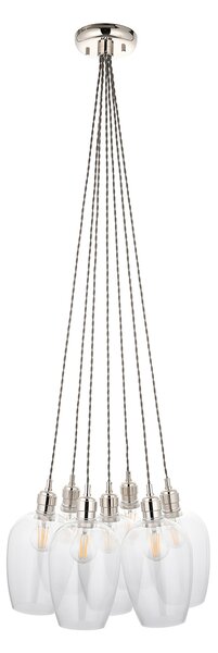 Seraphina Nickel and Glass 7lt Cluster Pendant