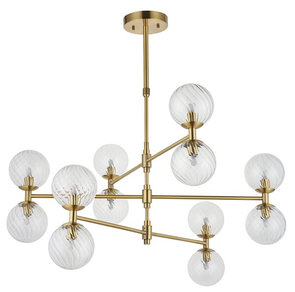 Estelle Brushed Aged Brass 12lt Pendant