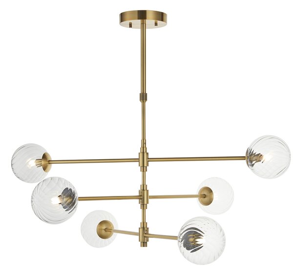 Estelle Brushed Aged Brass 6lt Pendant