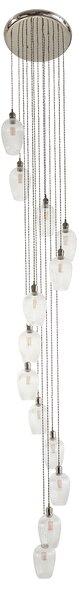 Seraphina Nickel and Ribbed Glass 13lt Drop Pendant