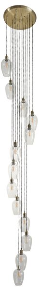 Seraphina Antique Brass and Glass 13lt Drop Pendant