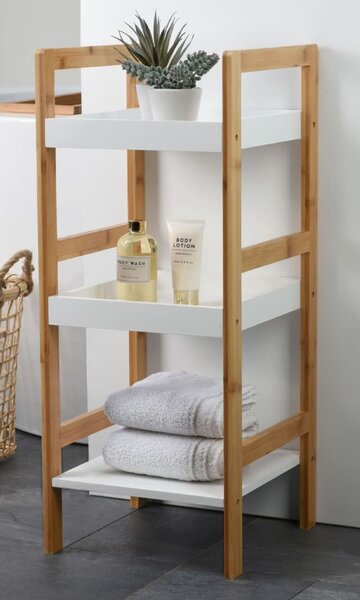Bathroom Solutions Storage Rack with 3 Shelves MDF and Bamboo