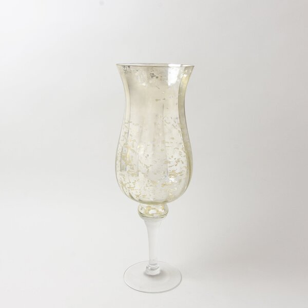 New Naturals Mottled Glass Hurricane Vase Gold