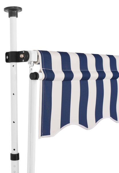 Manual Retractable Awning 350 cm Blue and White Stripes