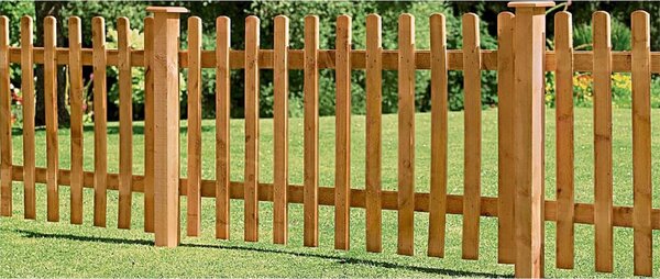 Forest Larchlap Pale 0.9m Picket Fence Panel - Pack of 3