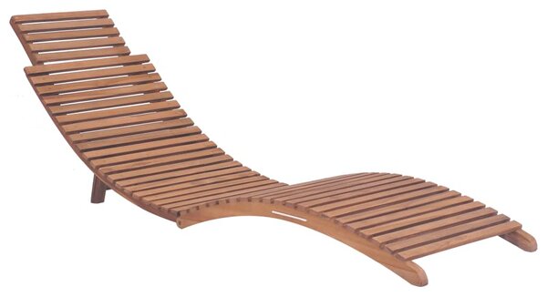 Folding Sun Lounger Solid Teak Wood