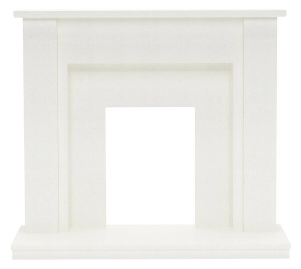 Be Modern Elda Marble Electric Fireplace Surround - White