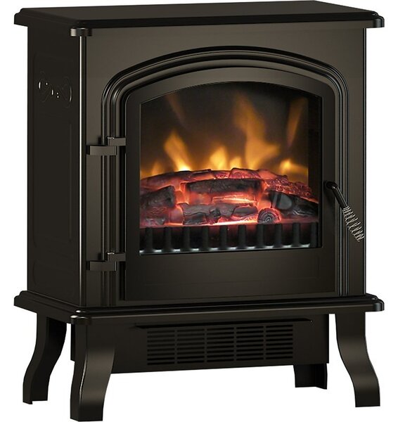 Be Modern Colman Freestanding Electric Stove with Realistic Glowing Log Bed - Black