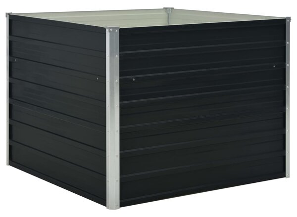 Raised Garden Bed Anthracite 100x100x77 cm Galvanised Steel