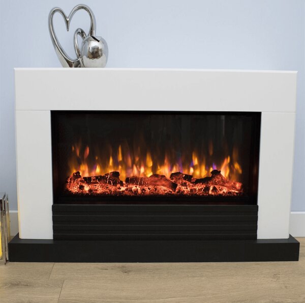 Suncrest Raby Electric Fire Suite with Flat to Wall Fitting - White