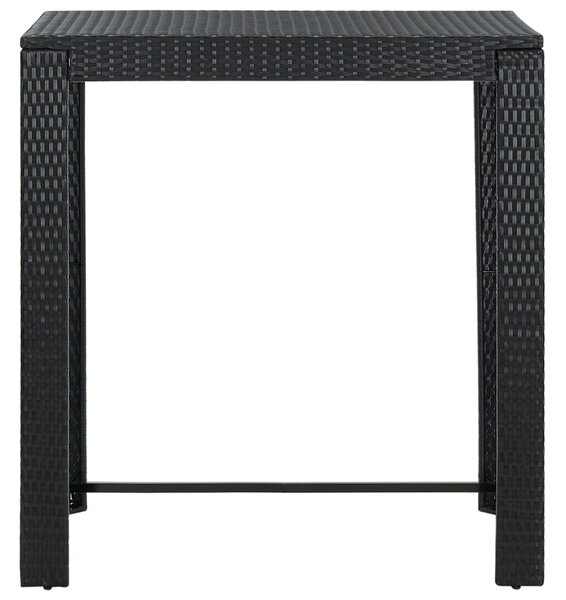 Garden Bar Table Black 100x60.5x110.5 cm Poly Rattan