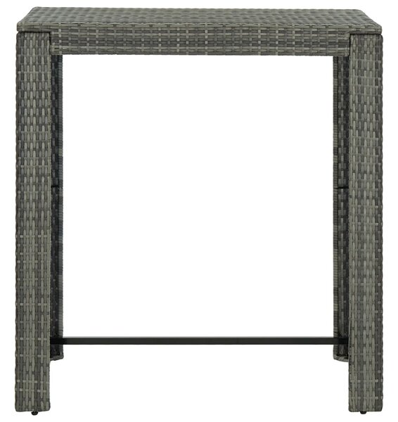 Garden Bar Table Grey 100x60.5x110.5 cm Poly Rattan