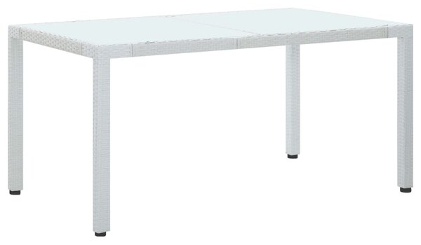 Garden Table White 150x90x75 cm Poly Rattan