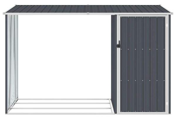 Garden Firewood Shed Anthracite 245x98x159 cm Galvanised Steel