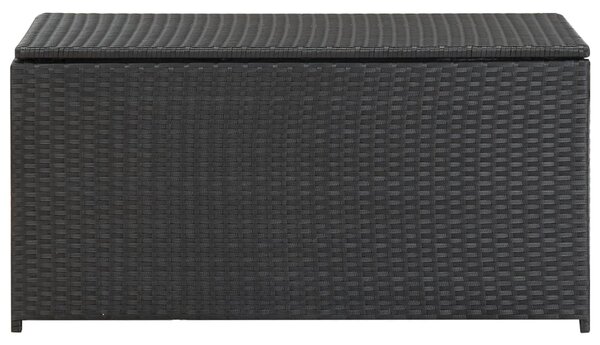 Garden Storage Box Poly Rattan 100x50x50 cm Black