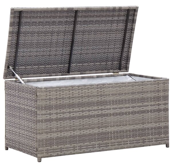 Garden Storage Box Poly Rattan 100x50x50 cm Grey