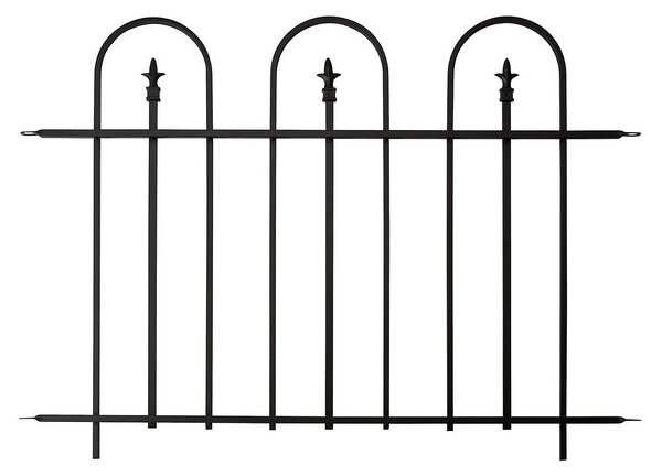 Triple Arch Finial Fence Section Black