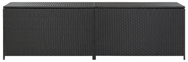 Garden Storage Box Poly Rattan 200x50x60 cm Black