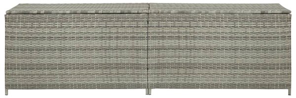 Garden Storage Box Poly Rattan 200x50x60 cm Grey